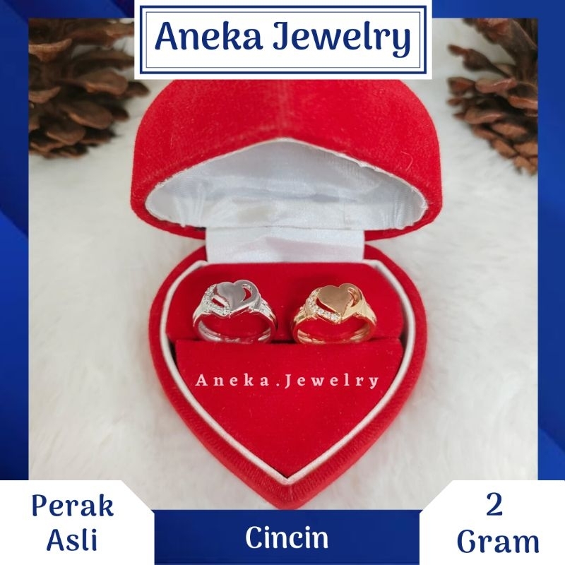 Cincin Love Variasi, Perak 925, Sepuh Emas Kuning / Putih