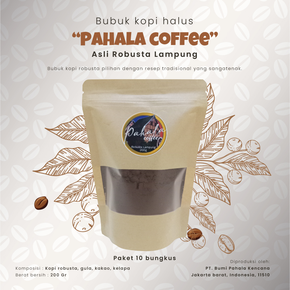 

[Paket 10 bungkus] Bubuk kopi Robusta Lampung - Pahala coffee 200 gram