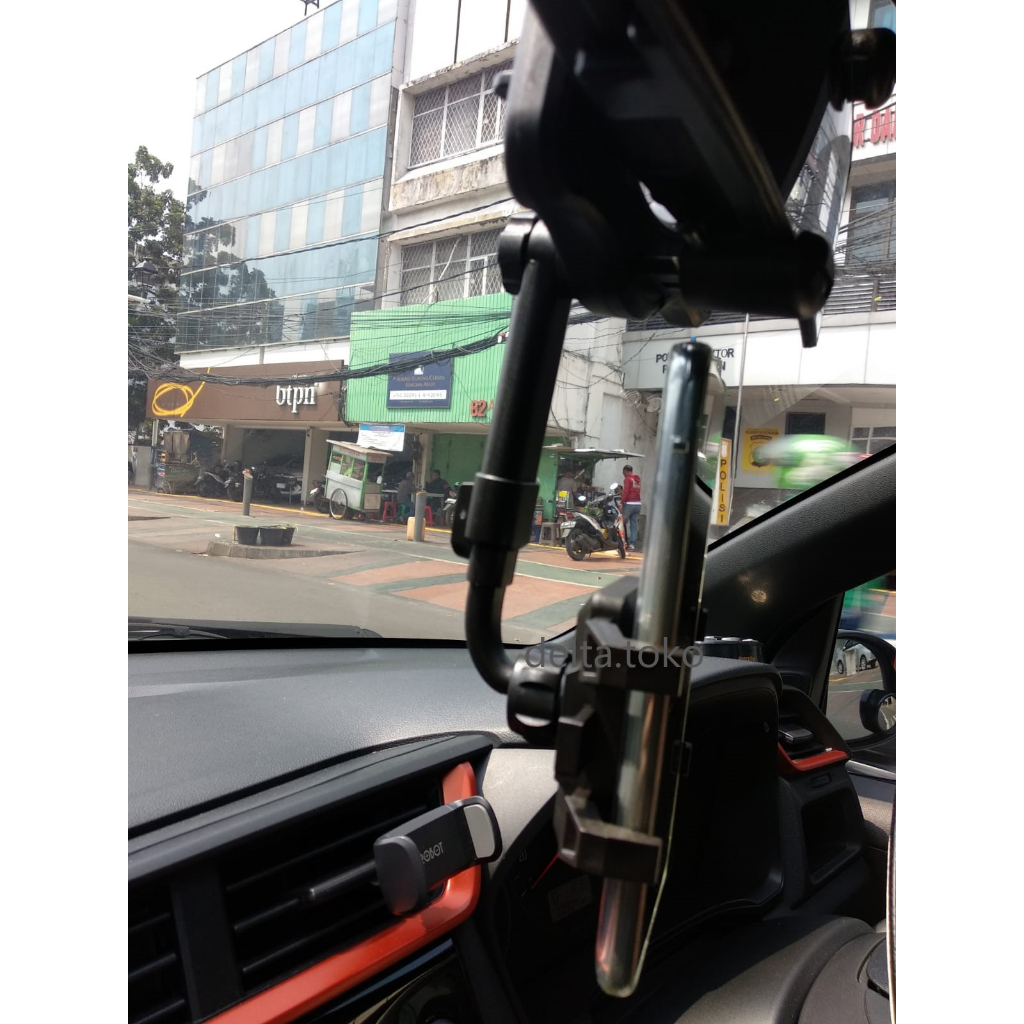 Tempat Hp/Phone Holder spion mobil Putaran 360* (Car Rearview Mirror)