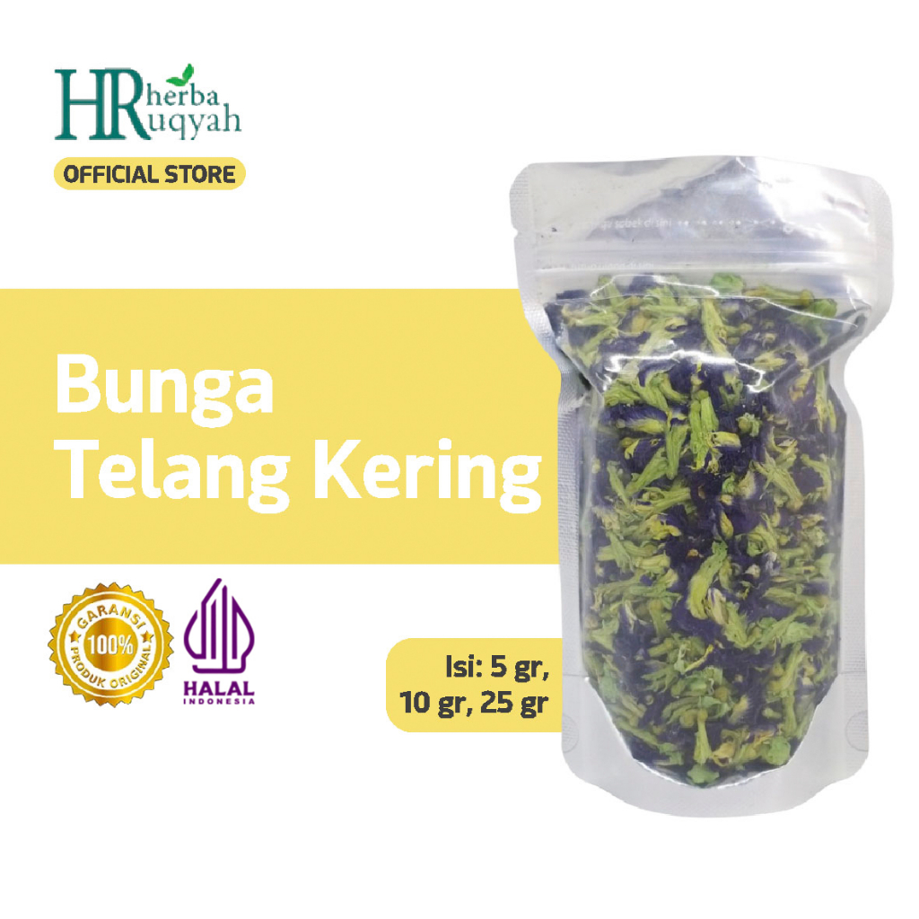 

Bunga Telang Kering Organik Alami Pewarna Makanan dan Minuman Teh Herbal Tradisional