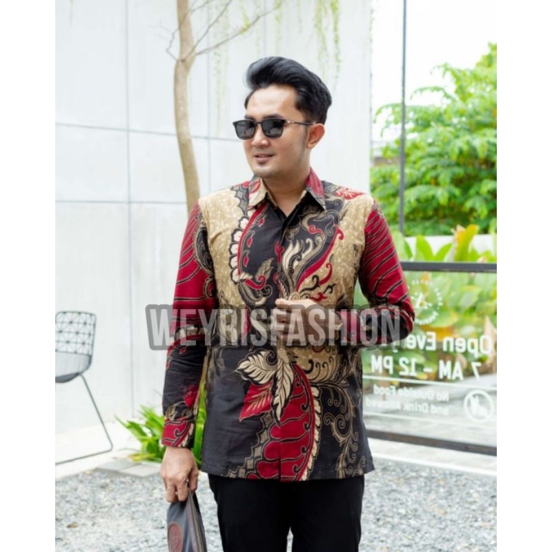 Batik Pria Kemeja Batik Pria Lengan Panjang Modern Batik Weyrisfashion Baju Batik Pria Terbaru Size M L XL XXL