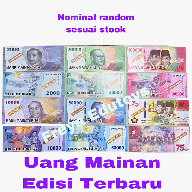 Uang Mainan Edisi Terbaru Monopoli Uang Kertas Karakter Lucu Murah Isi 10 pcs