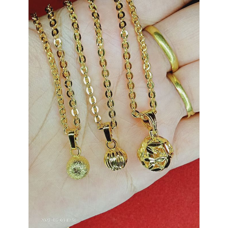 kalung kaca pita love anak dan dewasa lapis emas 24k