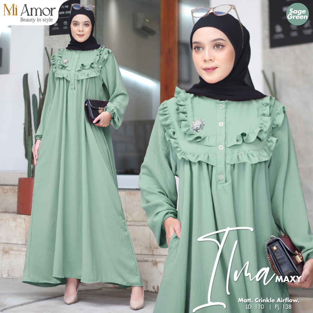 Ilma Maxy Dress Gamis Muslim Original Produk By Mi Amor