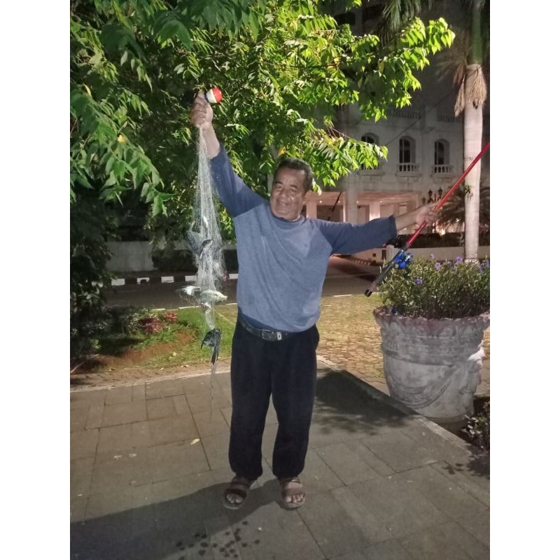 pancing boom net panjang 2 meter pancing jaring ikan