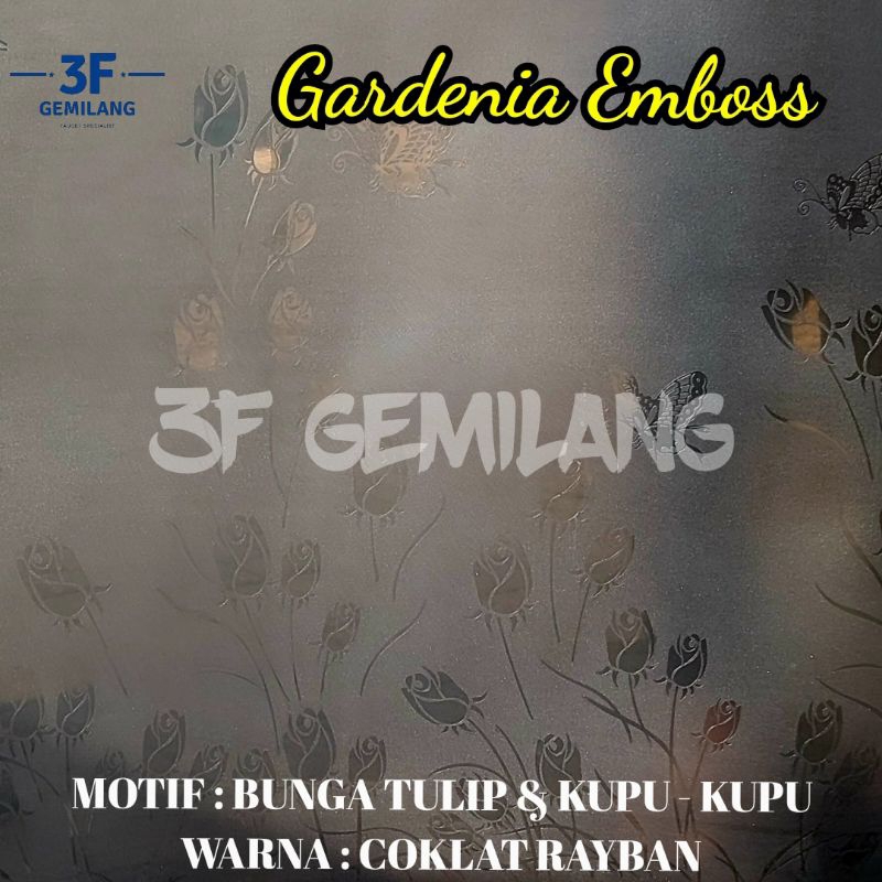 GARDENIA Fiber Plastik Penutup Pagar Motif BUNGA &amp; KUPU - KUPU Meteran