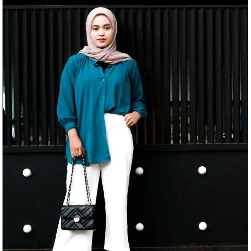 ALINA SHIRT/OUTFIT WANITA KOREAN STYLE/ALINA BLOUSE/KEMEJA BLOUSE WANITA LENGAN PANJANG