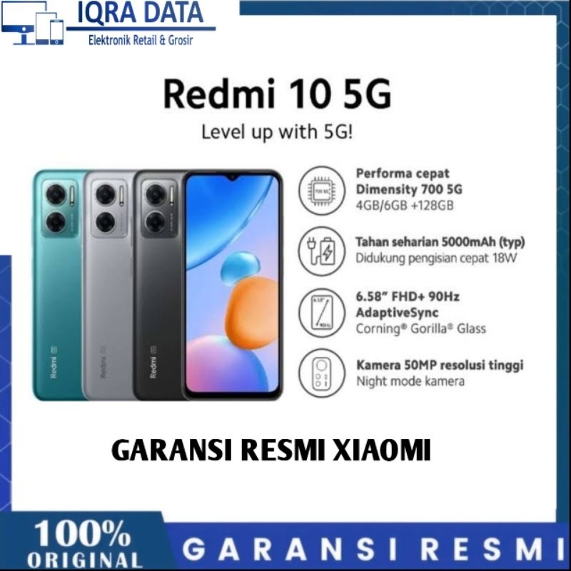 Xiaomi Redmi 10 5G Ram 6+128 GB GARANSI RESMI XIAOMI
