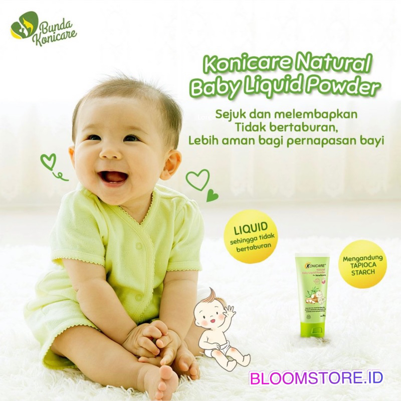 KONICARE Natural Baby Liquid Powder Bedak Cair For Newborn New Born Untuk Bayi Baru Lahir 60g 60gr 60gram Tube 60 g gr gram Ori Original Asli