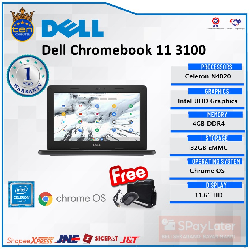 Dell Chromebook 3100 N4020 4GB 32GB eMMC 11.6