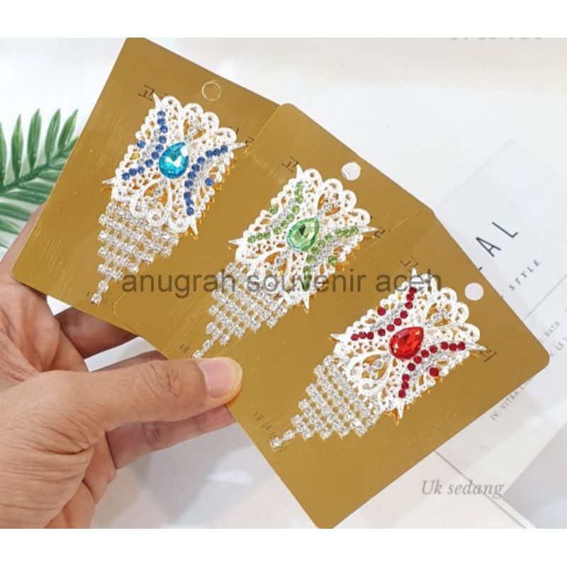 Bros hijab motif pintu Aceh bermata / bros pintu Aceh bermata khas Aceh