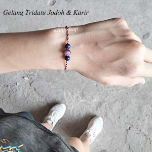 Gelang Tridatu Manik Batu Alam 2 3 Tiger Eye Amethys Lazuli Rambut Sendana Rose Quarts