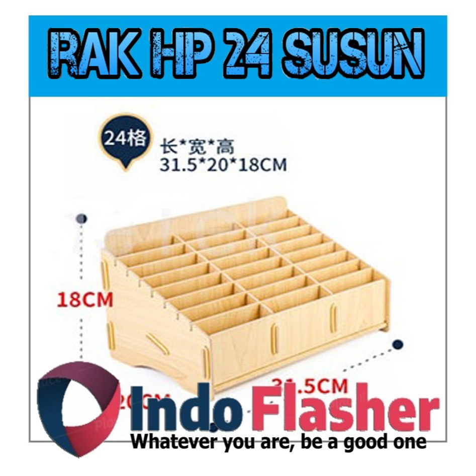 Rak HP 24 Tingkat Rak Kayu Serbaguna Penyimpanan Sparepart Rak HP 10 Susun 12 Susun 24 Susun 36 Susu