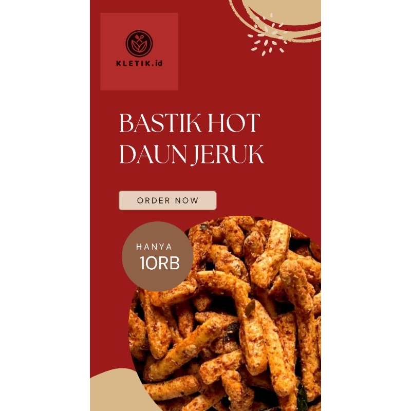 

Bastik Hot Daun Jeruk/Basreng Stik Pedas Daun Jeruk 100gr-250gr