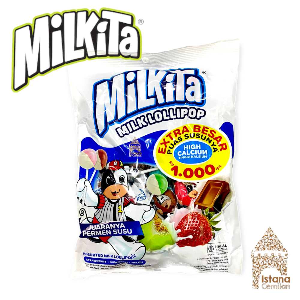 Milkita Lollipop Aneka Rasa Isi 40 Pcs . Permen Lolipop Refill