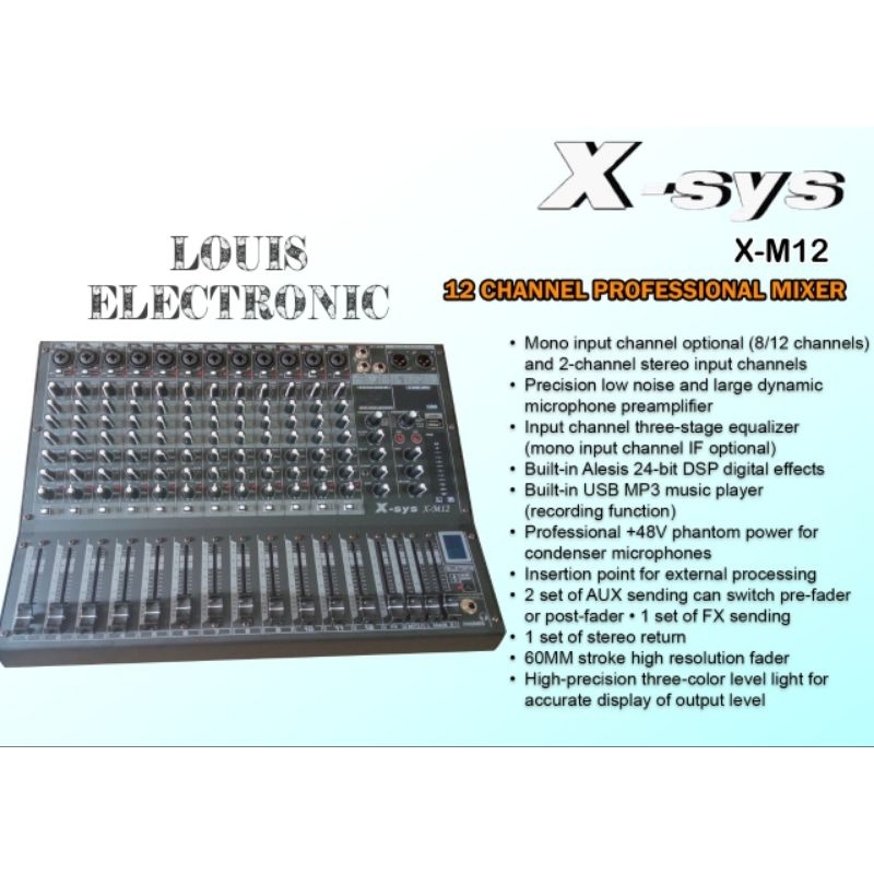 Mixer Audio X-sys X-M12 XSYS X M12 X Sys XM12 12 Channel ORIGINAL