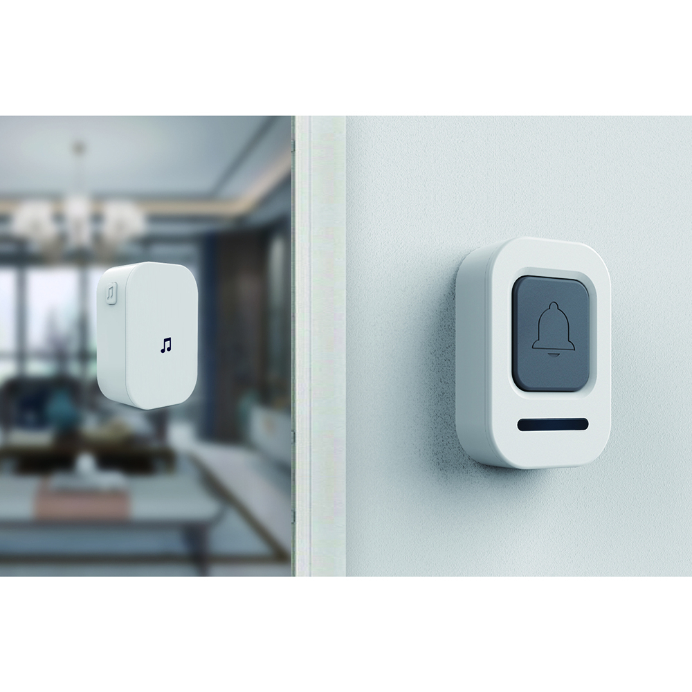 Bel Pintu Wireless Doorbell Waterproof 60 Tunes 1 Receiver - White (F53)