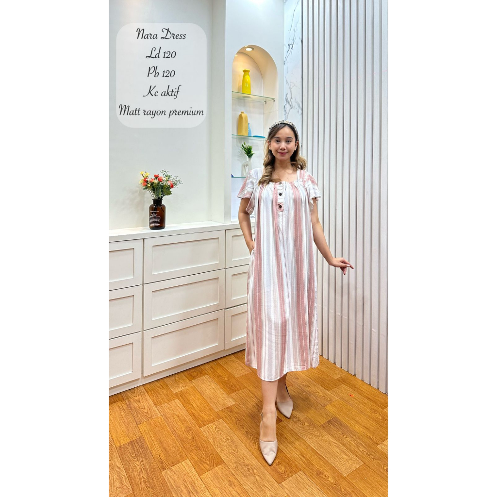 Dress NARA annisa fashion dress dewasa kekinian rayon premium