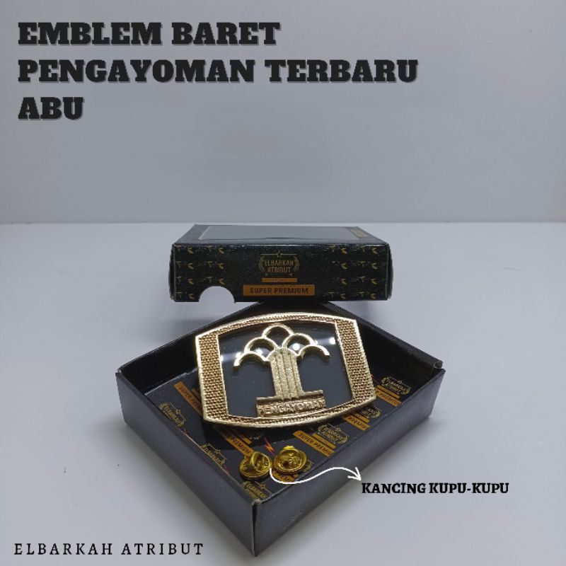 EMBLEM BARET PENGAYOMAN TERBARU ABU/EMBLEM PENGAYOMAN ABU TERBARU