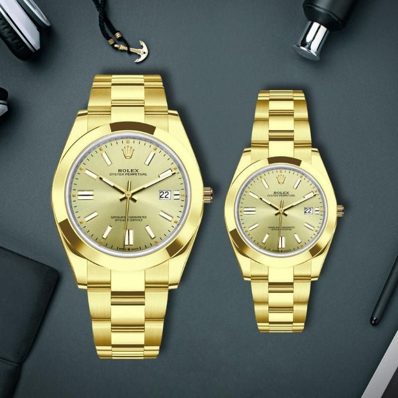 Jam Tangan Couple premium /Jam Tangan Rantai Rolex Free executive bok