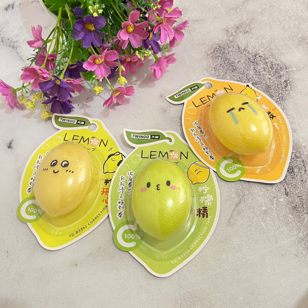 Correction Tape Lucu Lemon / Tipex Unik bentuk buah Lemon 4 M Termurah / Alat tulis Stationary Fancy perlengkapan sekolah anak terlengkap bisa Grosir dan COD