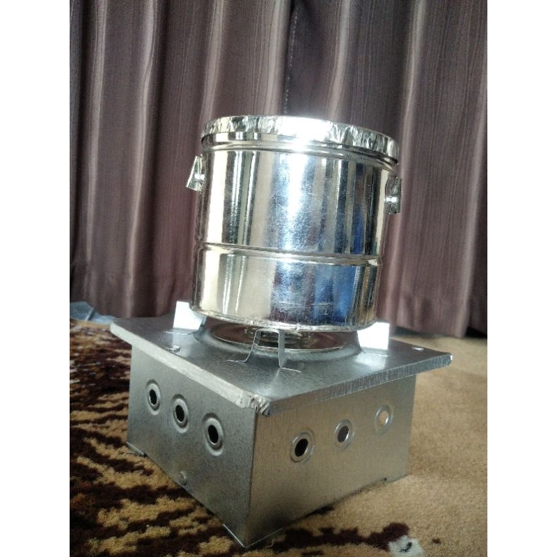 peralatan masak masakan miniatur kompor spirtus dan langseng mini