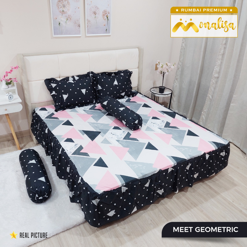 Monalisa Premium Sprei Rumbai Uk 160/180 - Meet Geometric