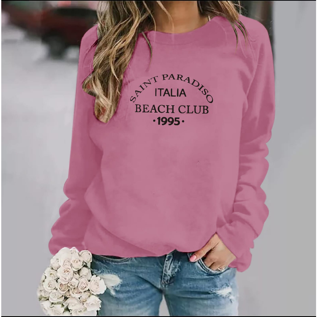 BISA COD_BAJU ATASAN TRENDY BEACH CLUB GIRL TERBARU-KAOS DISTRO CEWEK KEREN LENGAN PANJANG MASA KINI DAN TERLARIS