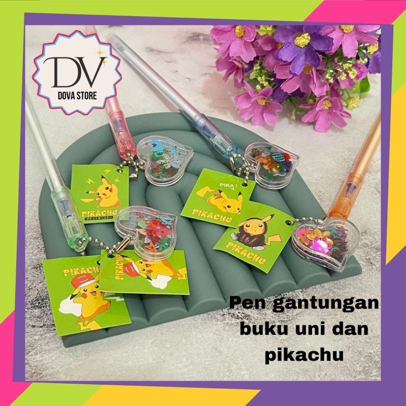 

PULPEN GANTUNGAN LOVE BUKU UNICORN DAN PIKACHU WARNA RANDOM