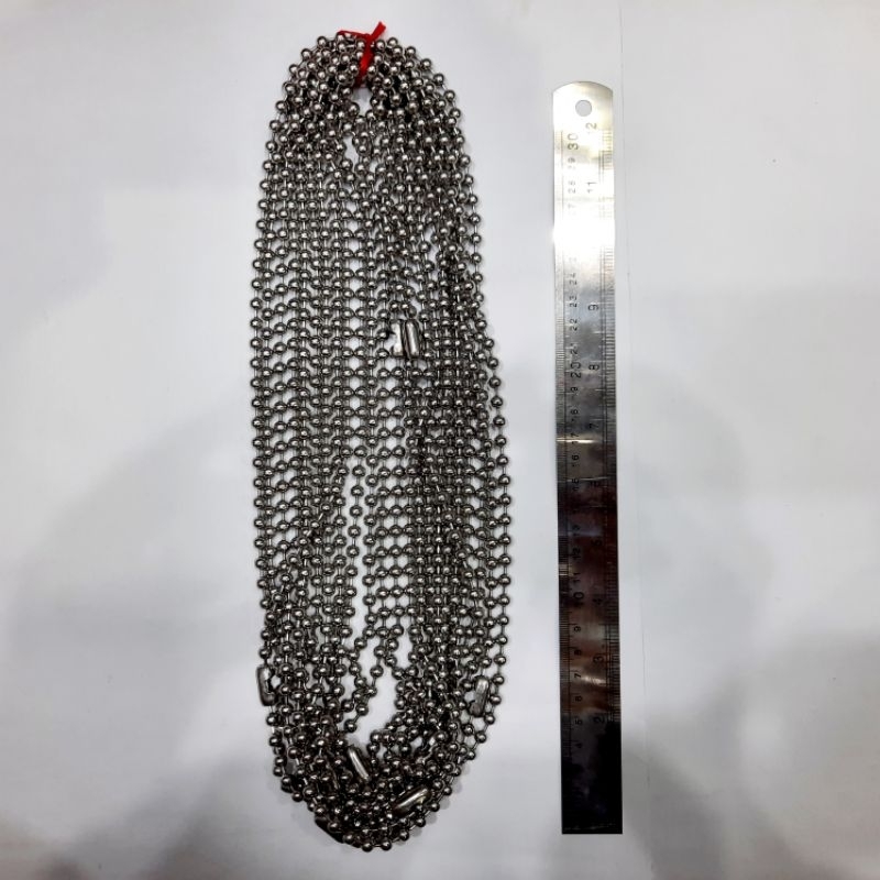 Kalung Merica Lada Jumbo 6mm x 75cm Monel Anti Karat 12buah Kulakan Grosir