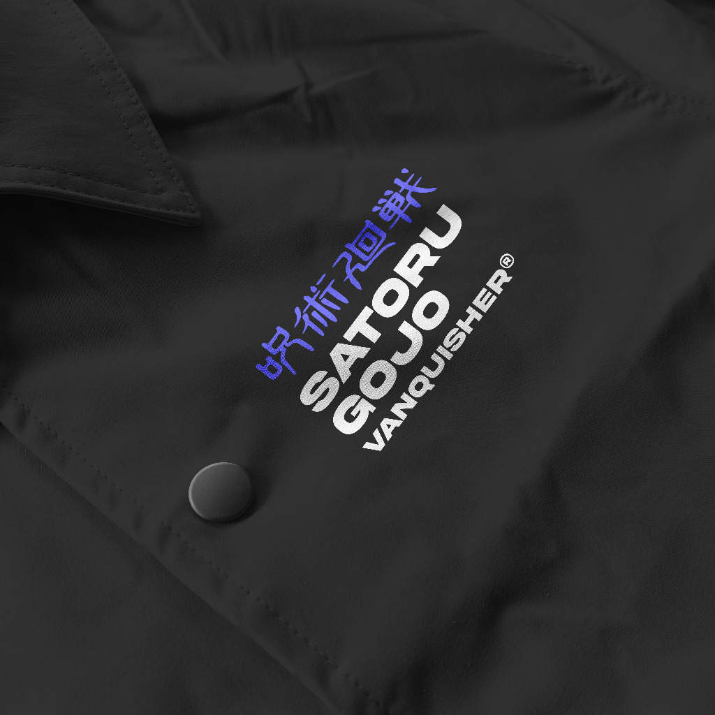 DISKON UNDER PRESSURE - JAKET COACH ANIME TOKYO REVENGER GOJO SATORU BLACK LIMITED EDITION