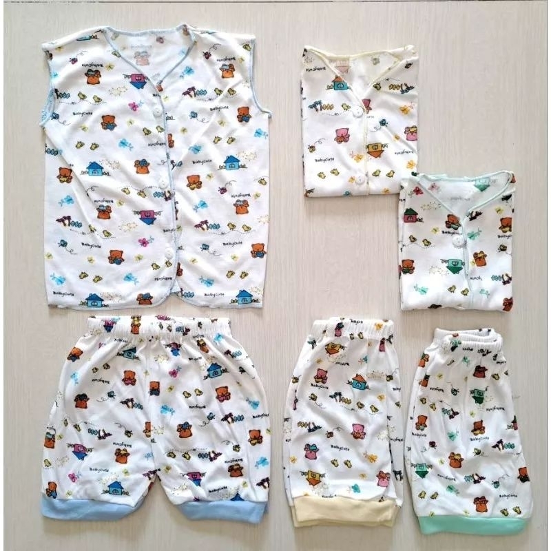 Setelan baju celana bayi newborn SNI 3pcs