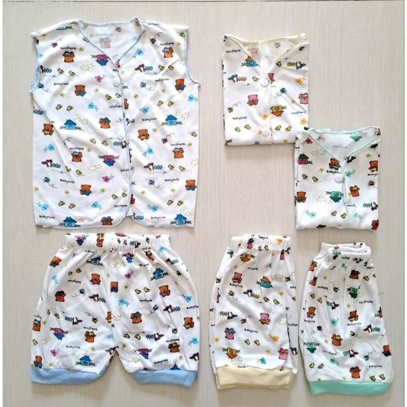 Setelan baju celana bayi newborn SNI 3pcs