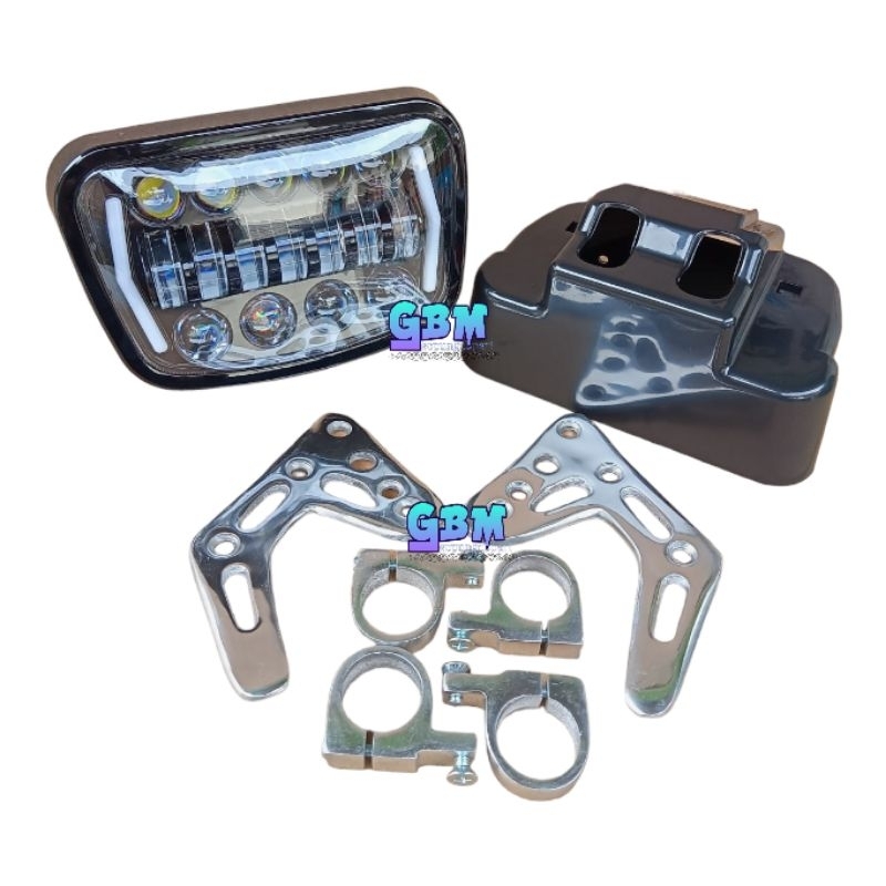 Lampu Reflektor Daymaker Oval 16 Mata Set Breket Bricket Dudukan Model Copy Bpro CNC RX King RXKING 