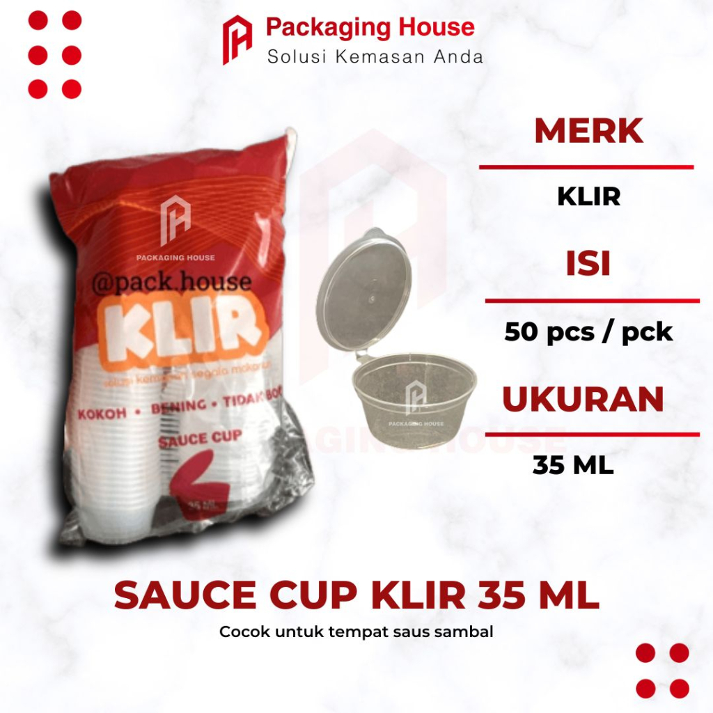 

[ 50 pcs ] Thinwall klir sauce cup 35 ml | cup sambel | cup saos | cup saus | tempat sambel | tempat saos |