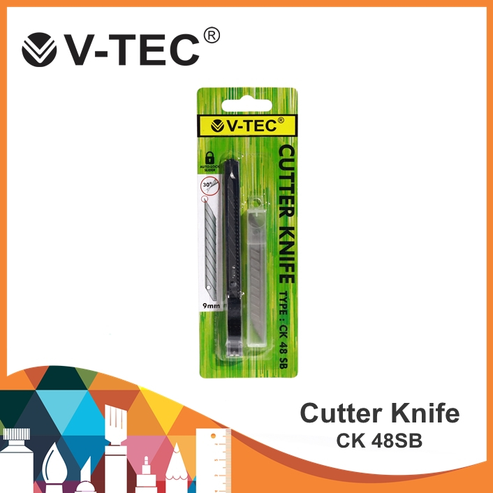 

V-Tec Cutter Knife CK48SB Plus Refill 30 Derajat / Cutter Pen / Kater Pen / CK48SB / Cutter V-Tec