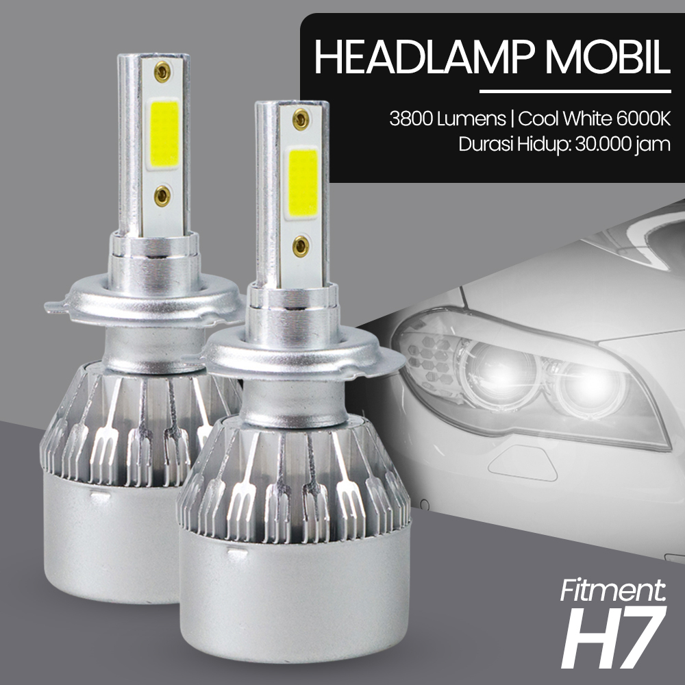 Lampu Mobil LED C6 H7 COB 2PCS - OMRSDAWH White