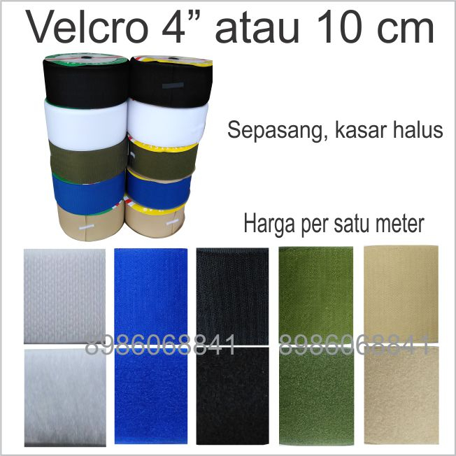 Perekat Velcro Magic Tape Kretekan 4&quot; atau 10cm permeter