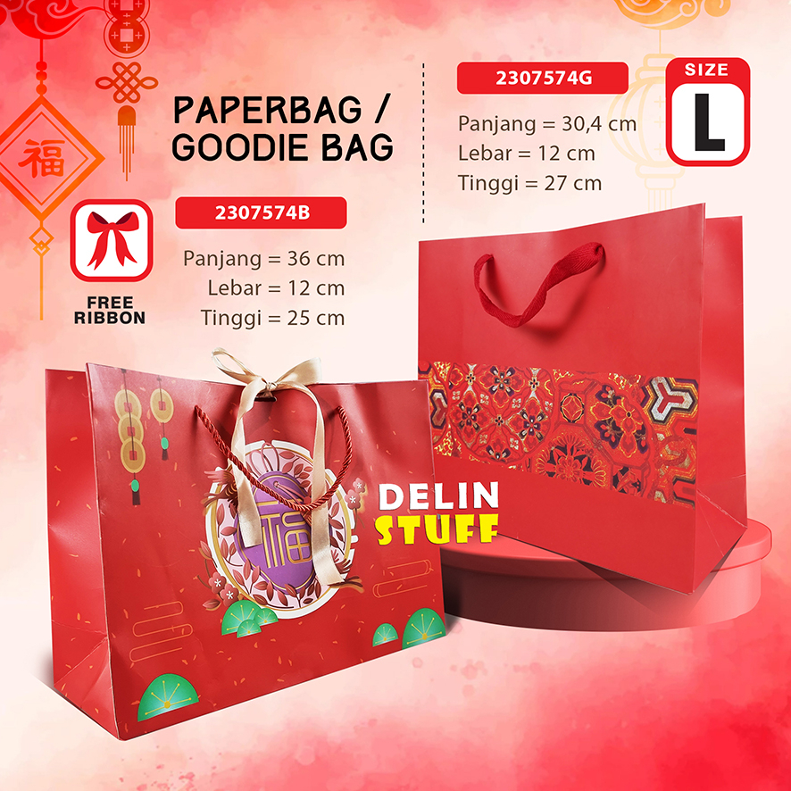 

Paper Bag Imlek Paperbag Fu Tas Souvenir Imlek Hok Goodie Bag Tebal Chinese New Year (2307574B, 2307574G)