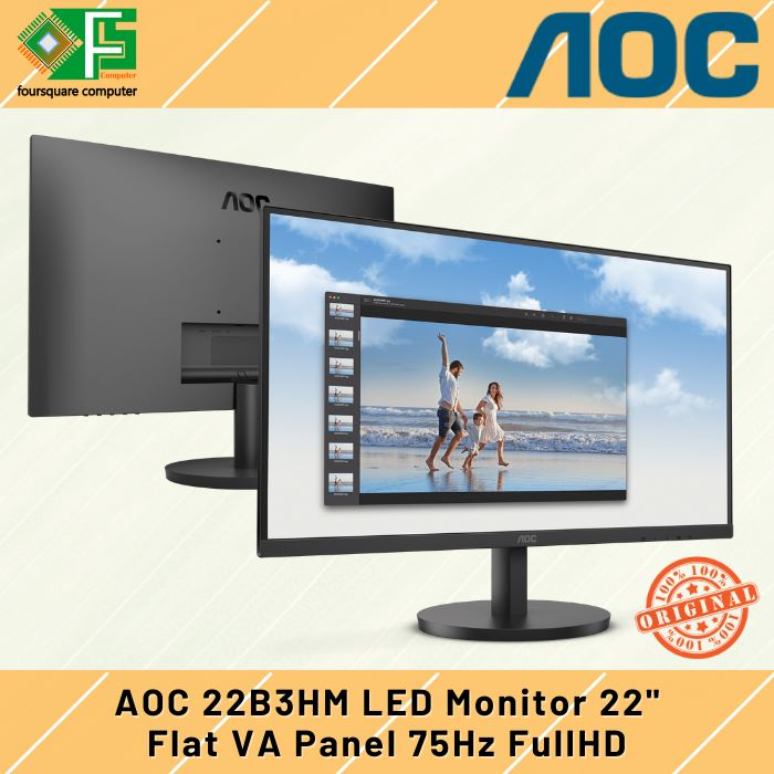 AOC 22B3HM LED Monitor 22 Inch Flat 75Hz FullHD HDMI Frameless
