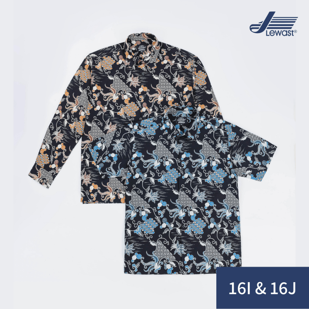 LEWAST Batik Modern Pria Kemeja Lengan Panjang & Pendek 16I 16J