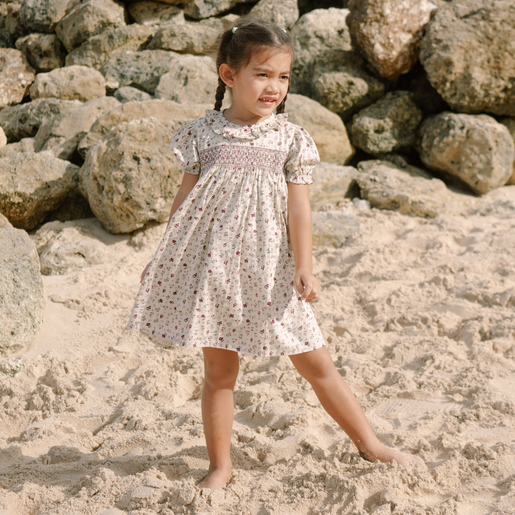 KIDDIEPODS - Amora Smocked Dress / Dress anak perempuan / Terusan Anak perempuan 1-10 tahun Dress