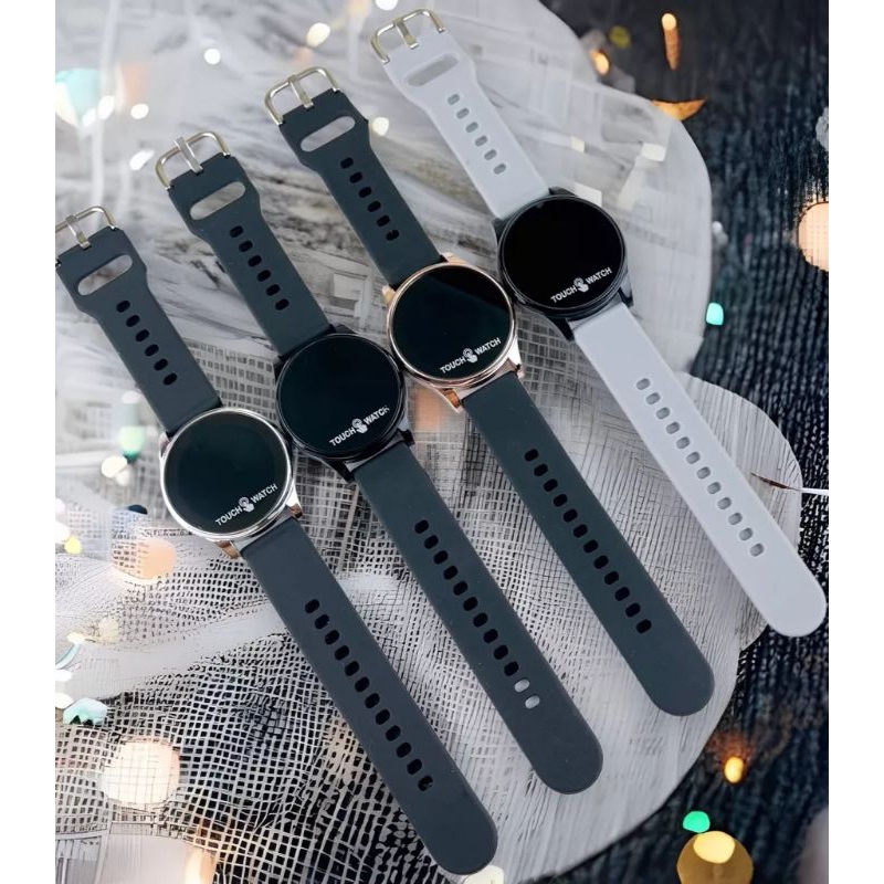 (Cod)Jam Tangan Unisex Touch Scren Bulat Digital Strap Rubber/Karet(Dikirim Jakarta)