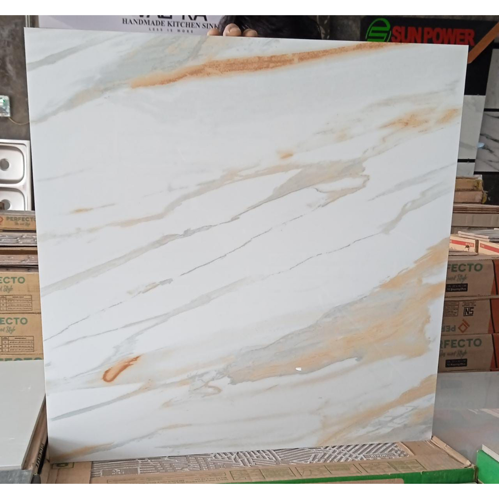 GRANIT LANTAI 60X60 SUN POWER 661017 CALACATA GOLD GRANIT LANTAI KILAP 60X60 GRANIT LANTAI SUN POWER