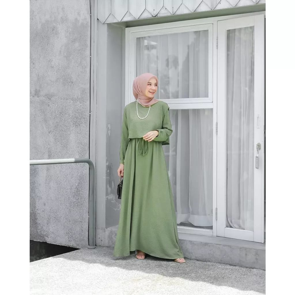 Gamis Rompi Crinkle Terbaru 2023 / Dress Crinkle