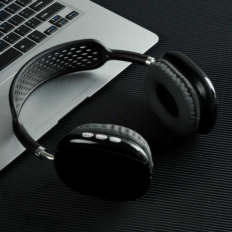 Headphone Bluetooth Gaming TWS Noise Cancellation TF Card 200mAh Head Phone Wireless Koneksi Blutut Port Smartphone TV