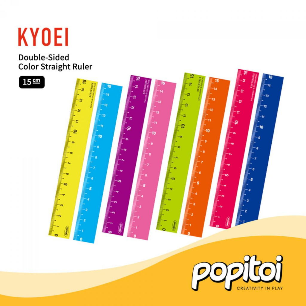 

Kyoei Double-Sided Color Straight Ruler Penggaris Sekolah Warna Warni 15 cm