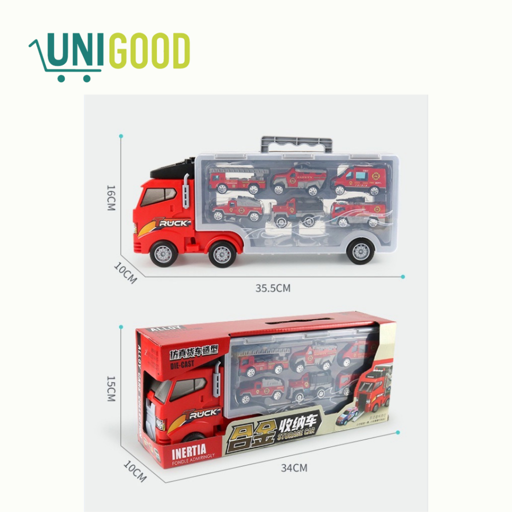 UNIGOOD - Mainan Mobil Anak Die Cast Car Storage Container Truck Kado Anak