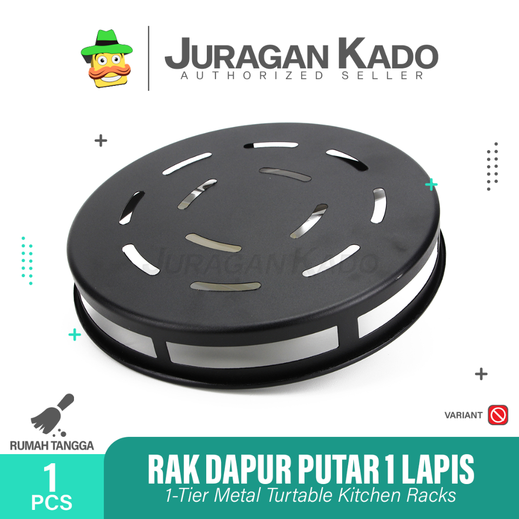 Rak Bumbu Dapur 1 Susun Rak Putar Steinless Bumbu Dapur Serbaguna Berputar 360 Derajat