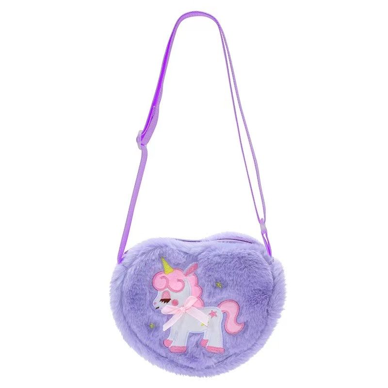 Messenger Tas Anak TK Kecil Ransel Hadiah Kartun Unicorn Plush Tas Bahu Anak Lucu Cinta Tas